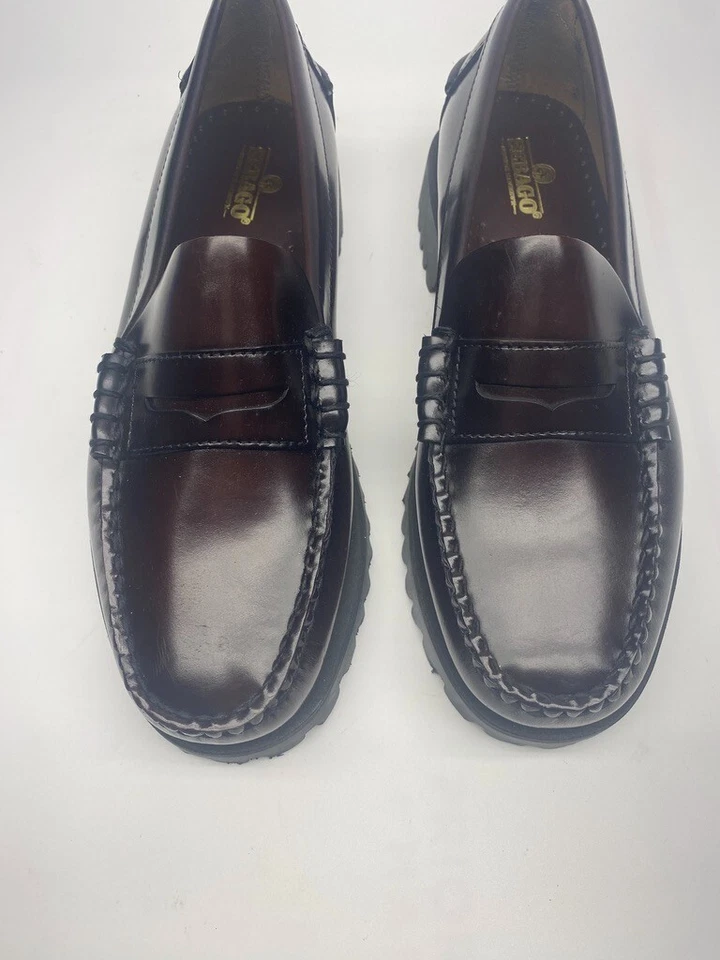 Sebago Womens Dan Lug Brown & Burgundy Leather Loafer Sz 7.5 - Image 4 of 4