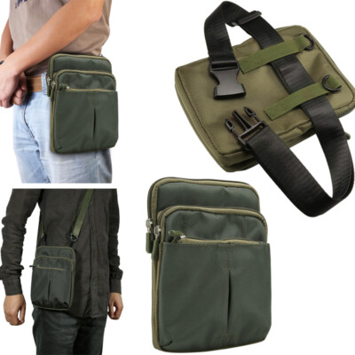 Men Casual Crossbody Shoulder Bag Boy Belt Waist Pouch Multi Layers Zipper Bag