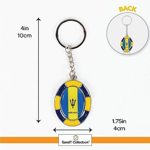 SandT Collection Caribbean Flag Oval Keyring Keychain - 第 5/8 張圖片