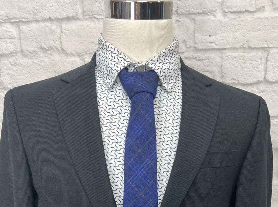 Kenneth Cole Reaction Hombre Traje Negro Chaqueta Abrigo Deportivo 40L Foto 2 de 4