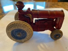 VINTAGE 1934 ARCADE CAST IRON 2730X FORDSON TRACTOR W/FARMER  RUBBER TIRES