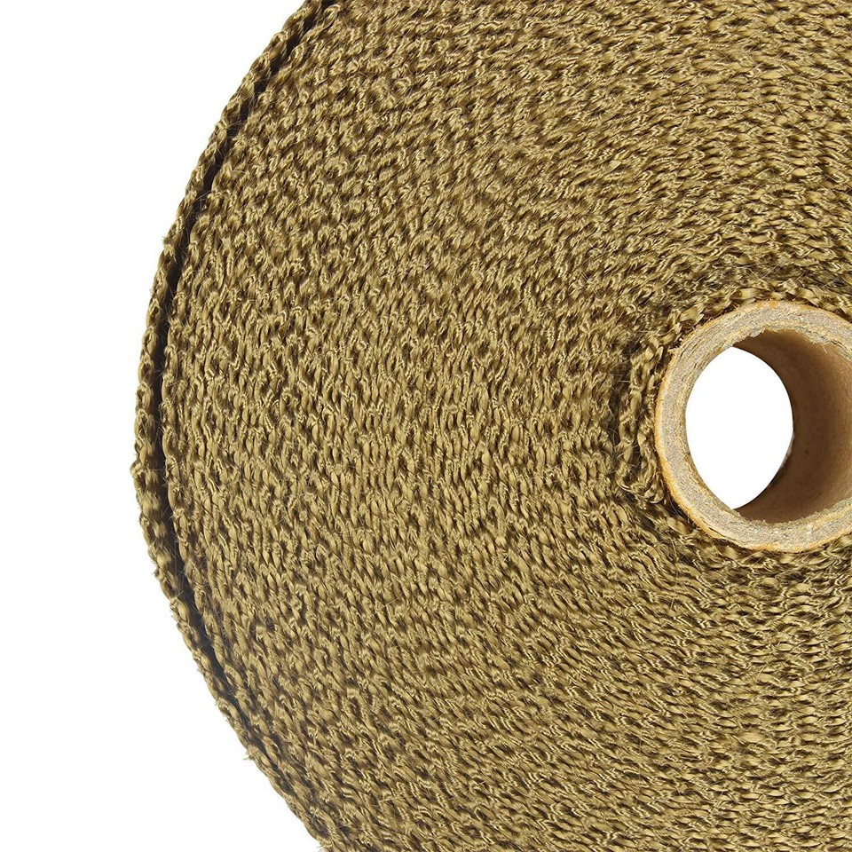 Titanium Exhaust Wrap BSTFLEX Titanium Exhaust Heat Wrap Kit - 2 Rolls X 50ft, 20 Ties Included, Lava Finish, Made In USA BSTFLEX Exhaust Wrap Kit With Ties