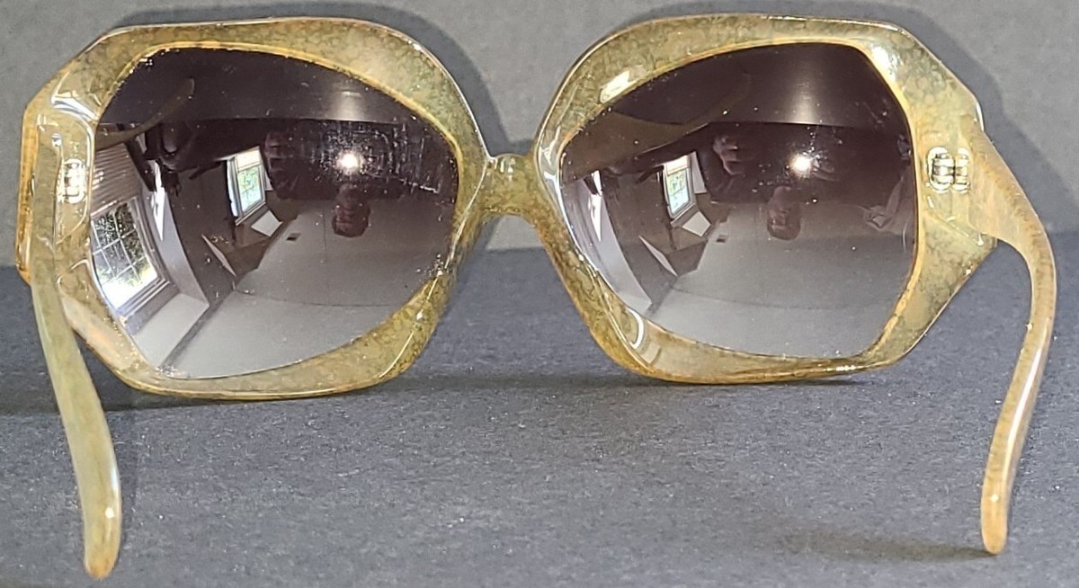 vintage 1980s Christian Dior marbled green Optyl brown lense vintage 1980s Christian Dior marbled green Optyl brown lense