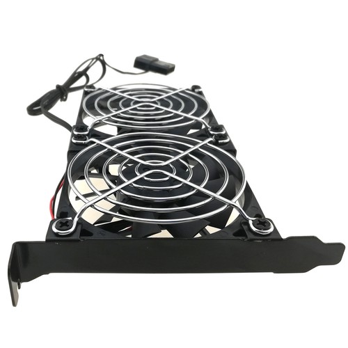 PCI Mounted Cooler Dual 80mm Fan Video Card Cooling Mining Rig GPU Airflow 12V - Picture 5 of 7