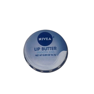 NIVEA Lip Butter Smooth Kiss 0.59 oz Tin Shea Almond Oil Belgium Factory SEALED
