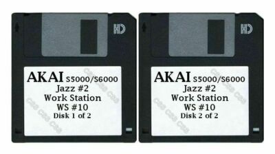Akai S5000 / S6000 Set of Two Floppy Disks Jazz #2 Work Station WS #10