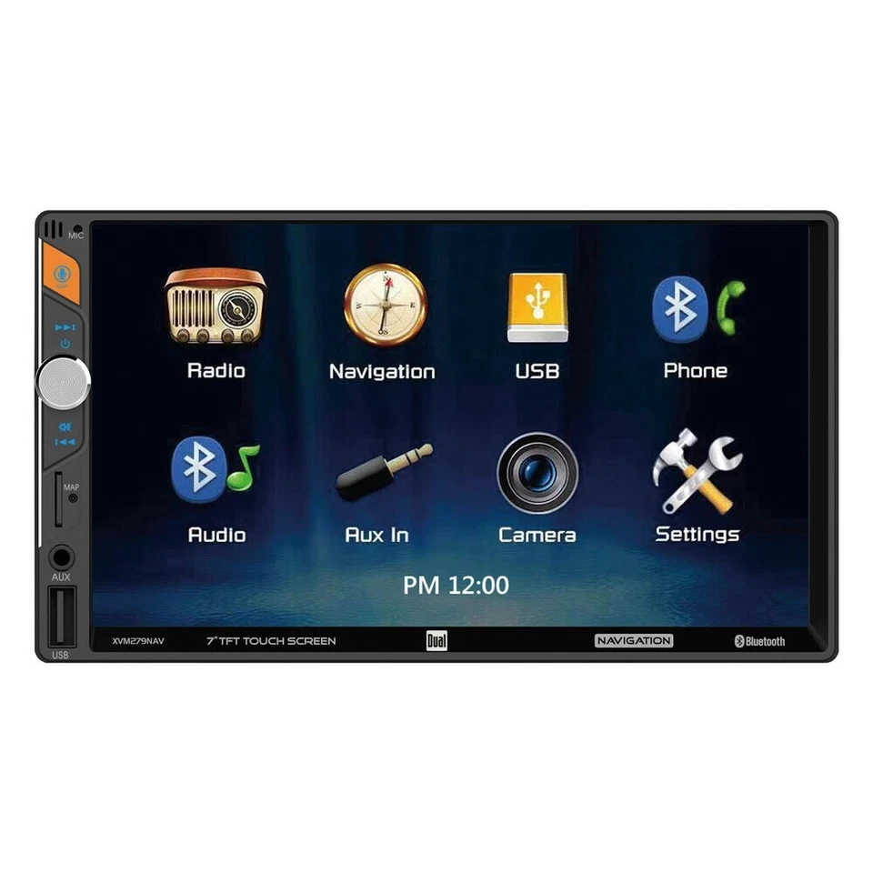 Dual XVM279NAV 7" LCD Navigation ready Media Receiver AM/FM Car Radio tuner 2DIN - Image 3 of 3