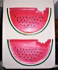 Set of 2 Vtg Linens 'n Things Wood Watermelon Trays Plaques excellent condition