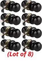 Probico Hall/Closet Door Knobs Non Locking Door Handles DL609BKPSD