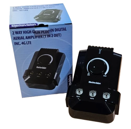 TV Aerial Signal Booster Amplifier Main HD 1 In 2 Out Freeview High Gain - Image 2 of 4