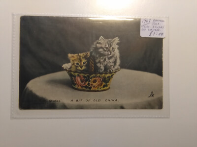 Vintage Postkarte Cat Studies  A Bit of Old China  Raphael Tuck, gelaufen