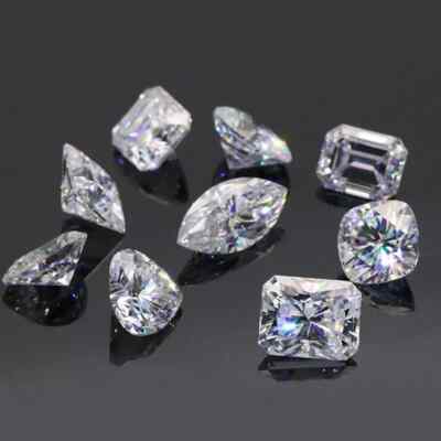 9 Shapes 0.1-10ct D Color VVS1 Moissanite Stone Loose Gemstone Excellent Cut 