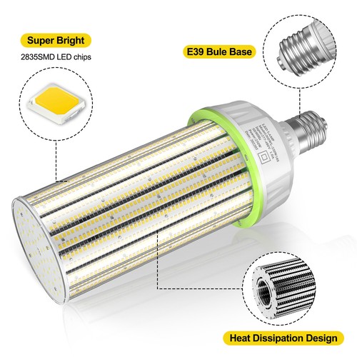 480V 250W LED Corn Cob Light Bulb,E39 Mogul Base 37,500LM (Eqv.1200W MH/HPS/HID) - Picture 6 of 16