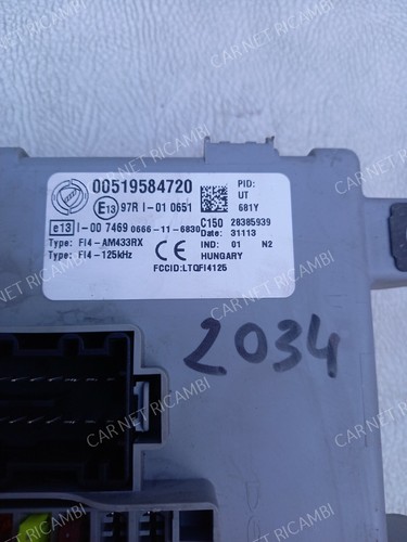 00519584720 CENTRALINA BODY COMPUTER BCM FIAT PANDA 312 DELPHI TYPE FI4 28385939 - Foto 10 di 24