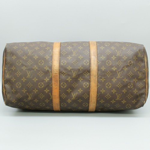 LOUIS VUITTON KEEPALL 50 Old Model Boston Travel Bag Purse Monogram Brown - Picture 5 of 12