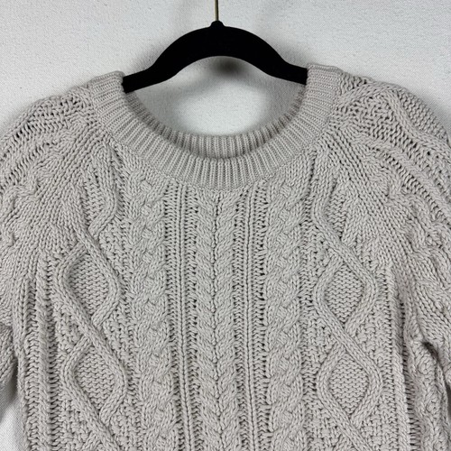Gap Kids 8Y Cream Cotton LS Cable Knit Pullover Sweater - Picture 2 of 6