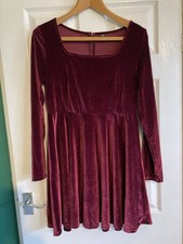 Womens Shein Red/Pink Velvet Dress Size XL