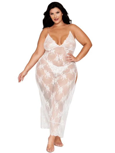 sexy women wet clothes Women's Plus Size Sexy Lingerie Lace Bra Thong Set Sleepwear Underwear  Nightwear