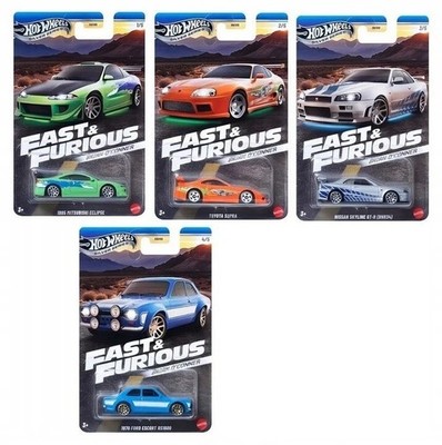 Hot Wheels Fast & Furious 4er Set Brian O'Connor, Supra, Skyline, Ford - HNR88