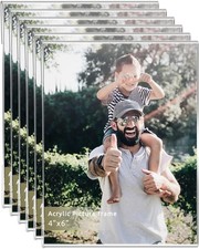 DZZ Clear Acrylic Photo Picture Frames Display Picture,Wall Mounting Clear for