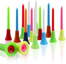 Crestgolf Rubber Cushion Top Plastic Golf Tees Mixed Colors Pack of 50pcs 2-...