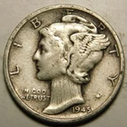1945 S Mercury Dime Micro-S  VF-Details  "Actual Coin Pictured Not Cleaned"