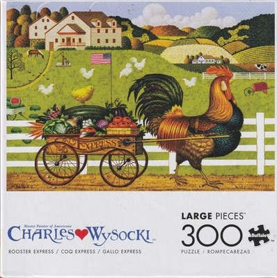 Charles Wysocki 300 Pc Buffalo Games Jigsaw Puzzle Rooster Express NIB