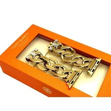 Tory Burch Women's Apple Watch 38/40mm Band Curb Link Gold Tone Bracelet TBS0059