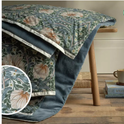 40% sparen - Habitat Morris & Co. Pimpernel Steppdecke - Blau - 150 cm x 200 cm
