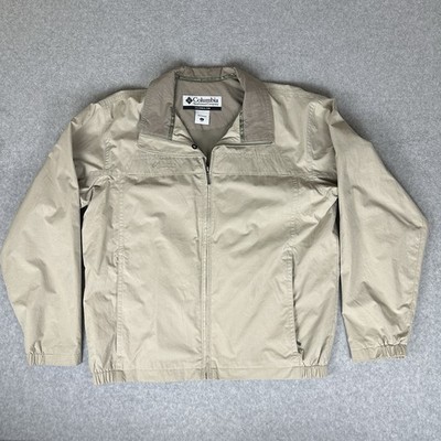 Vtg Columbia Mens Jacket Large Beige Northway Bomber Dad Preppy Academia Mature