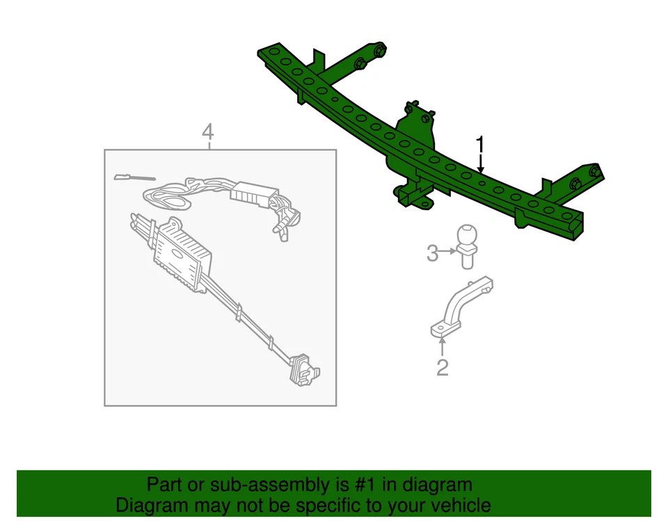 Enganche de remolque genuino Ford 2011-2015 BT4Z-19D520-A Foto 2 de 4
