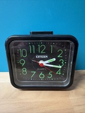 Vintage Citizen Wecker Uhr Gr&uuml;n Schwarz Retro  70er 80er Quartz