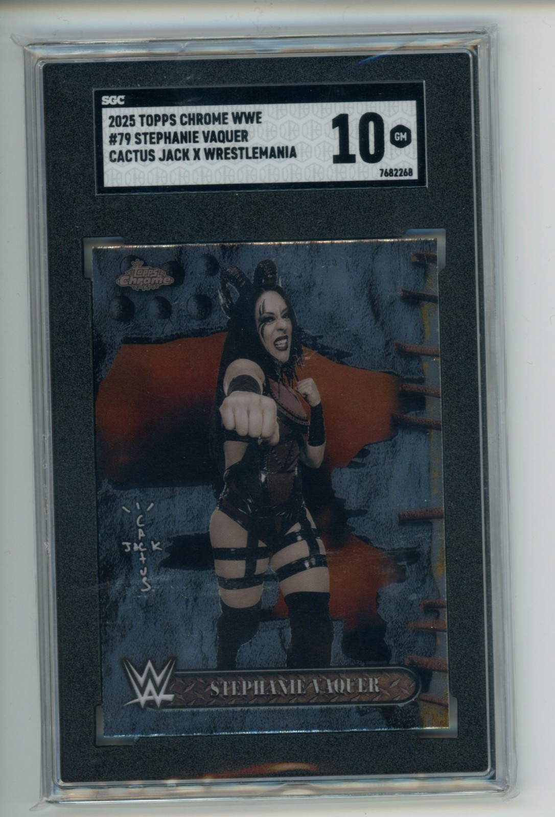 2025 Topps Chrome WWE Cactus Jack Stephanie Vaquer #79 Base SGC 10 (268) READ