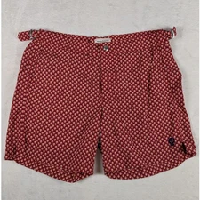 NWOT Alexander McQueen Skull Print Swim Trunks Mens L Red Made in Italy Shorts