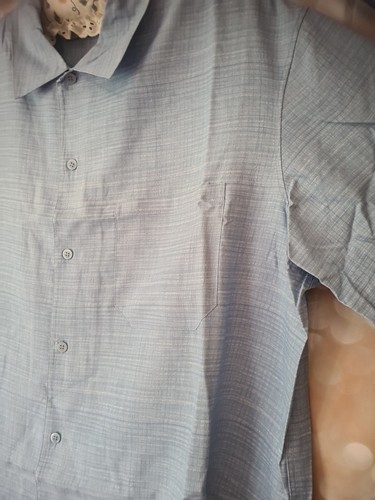Marks and Spencer Vintage Seidenhemd Herren Größe L Blau - Bild 8 von 10