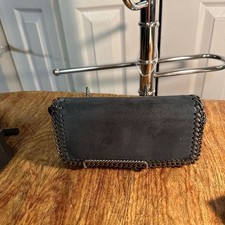 Borsa a tracolla Stella McCartney nera finta pelle scamosciata Falabella Stella McCartney