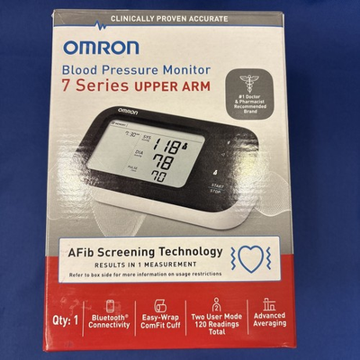 #ad Omron Series 7 Upper Arm Blood Pressure Monitor AFib Screening New Open Box $49.99