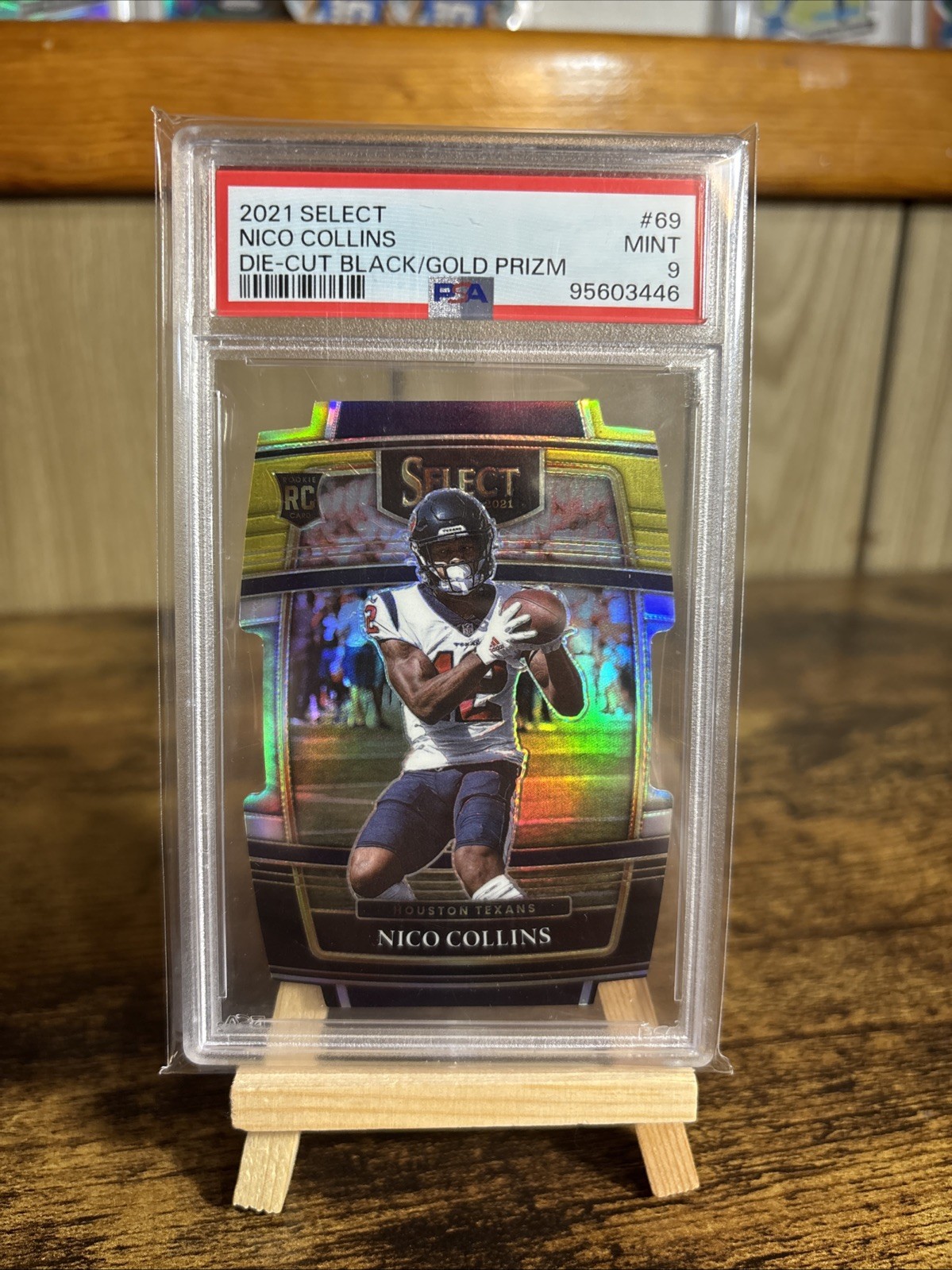 2021 Panini Select - Concourse Nico Collins #69 Black & Gold Prizm Die-Cut (RC)