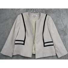 Kasper Blazer 14 Petite Colorblock Office Career Lightweight Polka Dot Lined