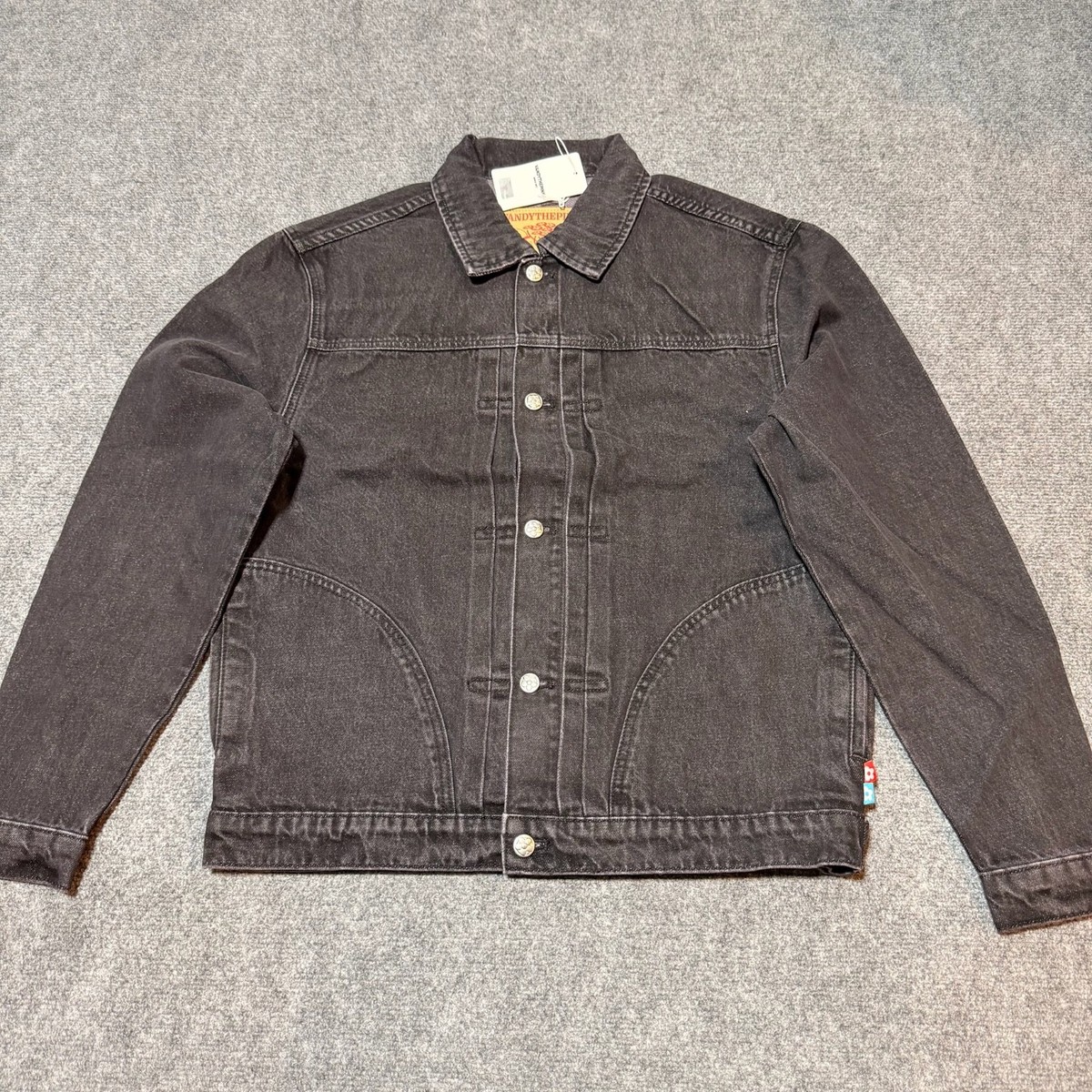 NEW Vandy The Pink Jean Jacket Mens Large Grey Denim Cotton Button