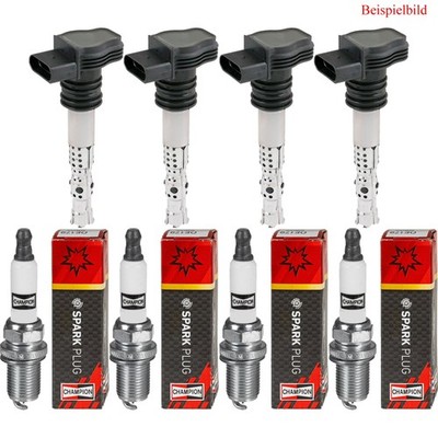 4x MAXGEAR Zündspule + CHAMPION Zündkerze für Hyundai Santa Fé IV TM DM Sorento