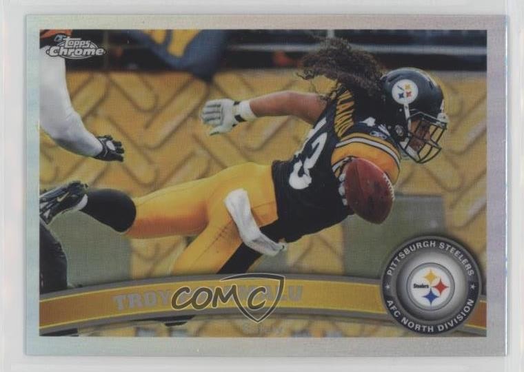2011 Topps Chrome Refractor Troy Polamalu #180 HOF gu3