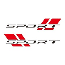2PCS Car Sport Letter Logo Decal, Reflective Vinyl Decal 2PCS, Black red