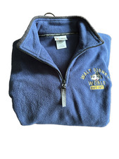 Disney World 1/4 Zip Fleece Blue - Large - Pockets Pullover Embroidered
