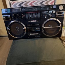 Lasonic TRC-931 Boombox Portable Stereo Dual Cassette Deck Radio 5-Band EQ Black