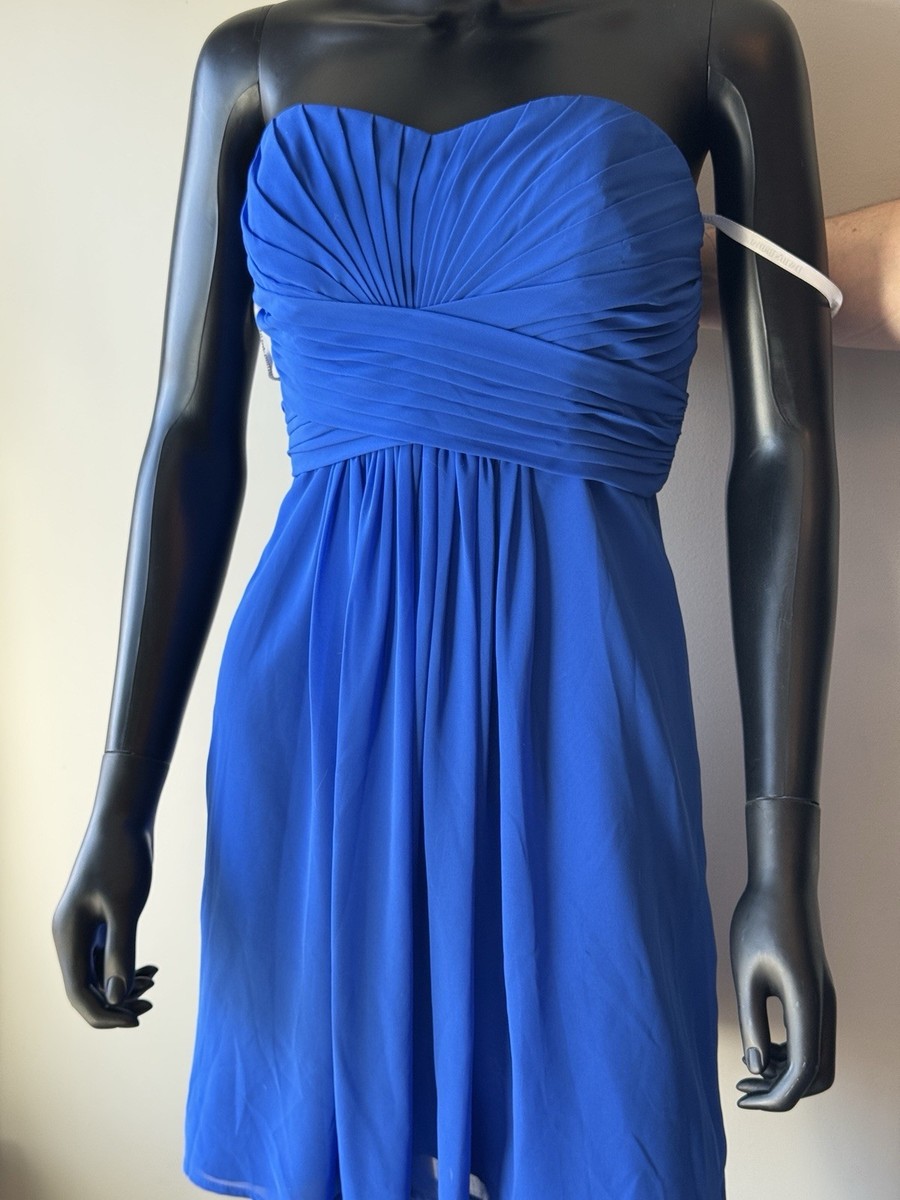chiffon cobalt blue dress Royal Blue Chiffon Sweetheart Ruffle Tiered Long Prom Dress, Royal Blue / 8 main image 1