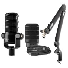 Rode PodMic USB Dynamic Broadcast Microphone with PSA1 Boom Arm  XLR Cable