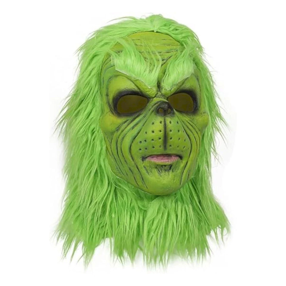 Christmas Green Cosplay The Grinch Full Head Adult Monster Latex Mask Toys Gifts - Image 4 of 4