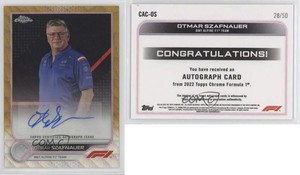 2022 Topps Chrome Formula 1 Gold Wave Refractor /50 Otmar Szafnauer #CAC-OS Auto