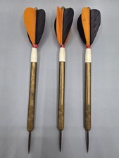 Vintage Unicorn Set Of Long Darts - Black And Orange Feather- Made In England